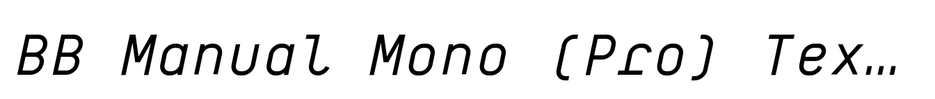 BB Manual Mono (Pro) Text Regular Italic